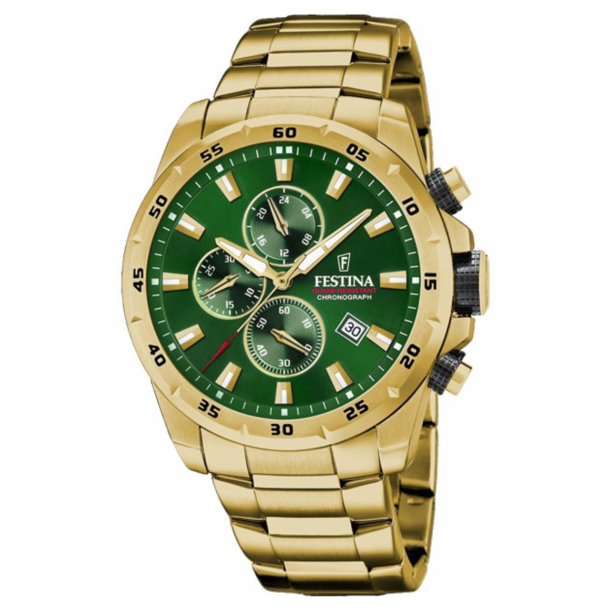 Montre Homme FESTINA Doré et verte F20541/3